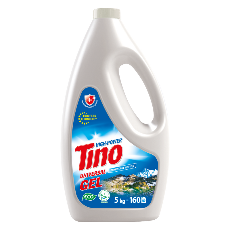 Гель для прання кольорових та білих речей TINO HIGH-POWER Mountain spring, 5 л